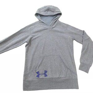 Under‎ armour Hoodie Womens Medium Gray Polyester Long Sleeve Logo Pullover
